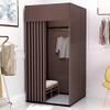 Generic Temporary Changing Room for Clothing Stores, Mobile Changing Room with Privacy Curtain, Brown, 100 x 80 x 200 cm view 1