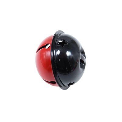 10 Two-Tone Metal Bells for Crafts, Star Christmas Bells, 40 x 33 mm, Black and Red