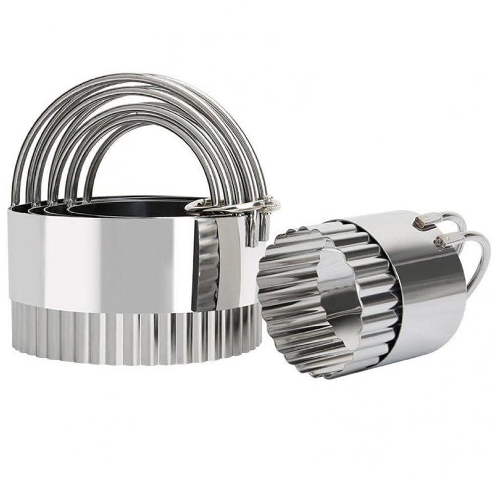 Vobumix Round Cookie Cutters with Handles, Stainless Steel