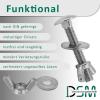 DSM M8 x 65 mm Stainless Steel Carriage Bolt Set, DIN 603, 100 Pieces view 3