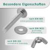 DSM M8 x 65 mm Stainless Steel Carriage Bolt Set, DIN 603, 100 Pieces view 4