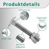 DSM M12 x 60 mm Carriage Bolts with Wing Nuts, DIN 603, A2 Stainless Steel, Set of 25 view 2