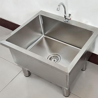 Commercial Floor Mop Sink, Freestanding Stainless Steel, 60 x 50 cm