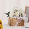 AWAOVV Rustic Rattan Flower Girl Basket with Beaded Handle view 4