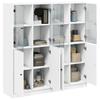 BOWEKAM Home & Garden Bookcase with Doors, White, 136 x 37 x 142 cm, Wooden Furniture view 4