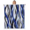 Homewish Geometric Stripes Throw Blanket 90 x 90 in, Black, Gray and Navy Blue view 1