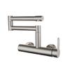 304 Stainless Steel Wall-Mount Pot Filler Faucet, Brushed Nickel view 1
