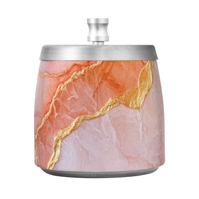 Lidded Ashtray for Outdoor Use, Portable, Non-Slip, Classic Leaf-Edge Design