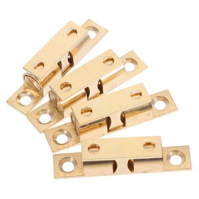Adjustable Double-Ball Brass Cabinet Catches, 4-Pack