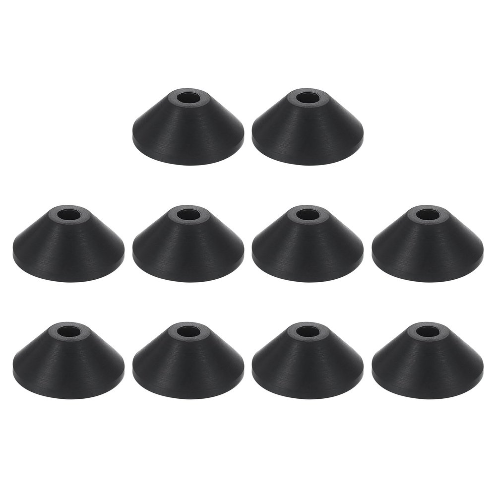 QUARKZMAN 10-Piece M6 Rubber Conical Washers, Non-Slip Sealing Gaskets for Toilet Tank-to-Bowl Bolts and Toilet Repair, Black