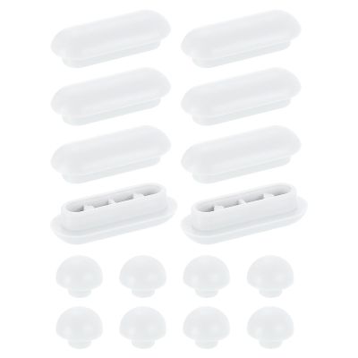 QUARKZMAN 8-Piece Toilet Seat Bumper Set, Non-Slip Plastic Bumpers, White