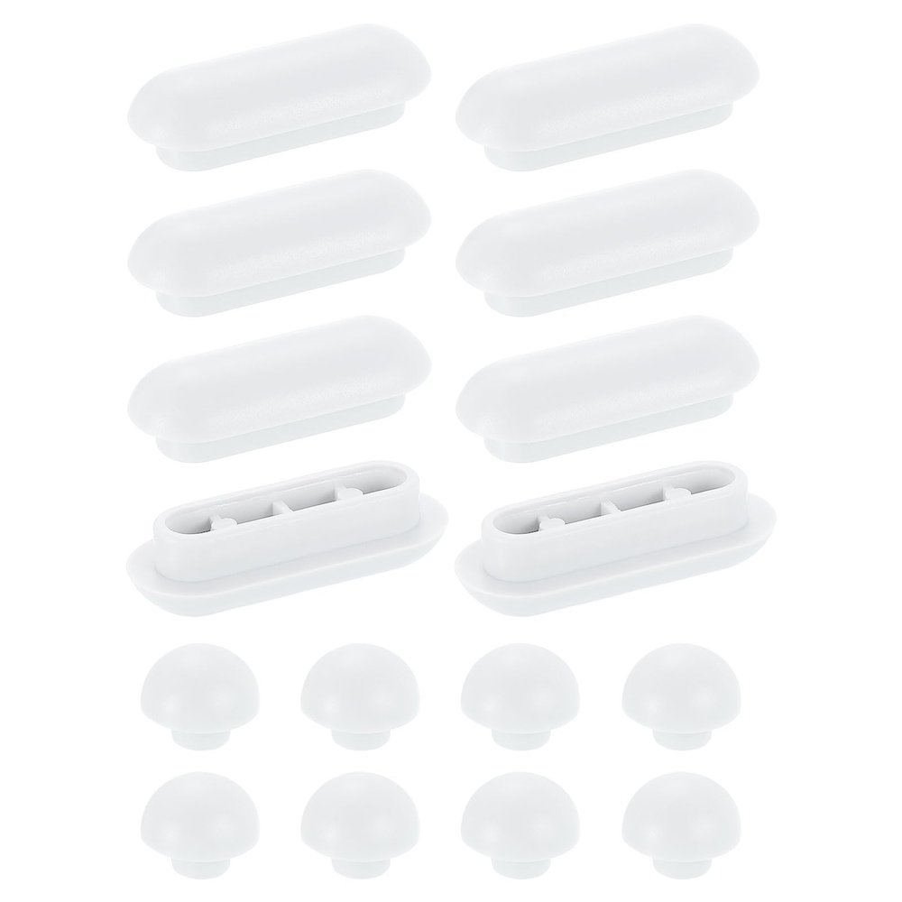 QUARKZMAN 8-Piece Toilet Seat Bumper Set, Non-Slip Plastic Bumpers, White