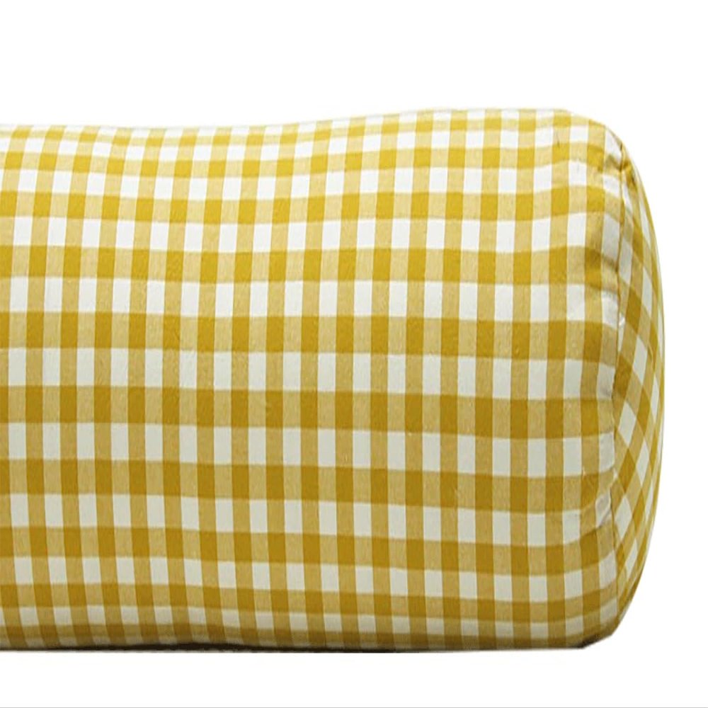 Bolster Pillow for Neck, Knees & Yoga, Washable Cotton Cover, 6.1 x 40 cm
