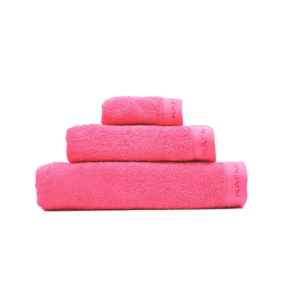 Naf Naf 3-Piece 100% Cotton Towel Set, 1 Face Towel 30 x 50 cm, 1 Hand Towel 50 x 90 cm, 1 Bath Towel 90 x 150 cm, Fuchsia