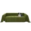 Chenille Sofa Cover with Herringbone Pattern, L-Shaped, Non-Slip, Machine Washable, Tassel Trim for 2–3-Seat Couch, Dark Green, 180 x 300 cm view 1