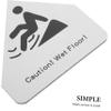 Wet Floor Warning Sign, Silver, Aluminum-Plastic, Self-Adhesive view 3
