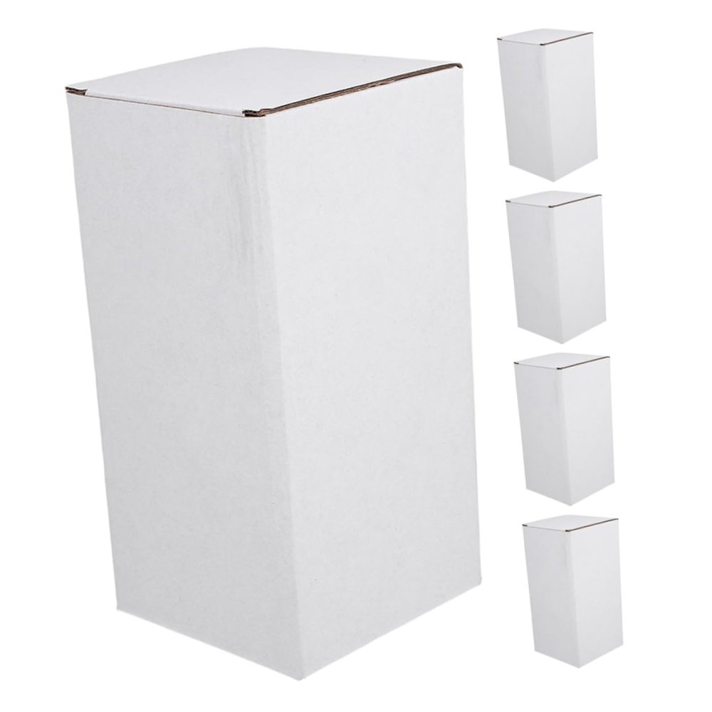 White Corrugated Cardboard Boxes, 5-Pack, for Shipping and Transport