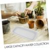 Happyyami Rectangular Plant Saucers, 4-Pack, PP, White view 3