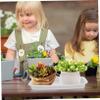 Happyyami Rectangular Plant Saucers, 4-Pack, PP, White view 4