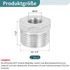 QUARKZMAN 1 in. Male NPT to 3/8 in. Female NPT 304 Stainless Steel Reducing Hex Bushing view 2