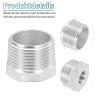 QUARKZMAN 1 in. Male NPT to 3/8 in. Female NPT 304 Stainless Steel Reducing Hex Bushing view 3