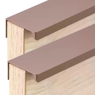 RSWZSFL 2-Piece Concealed Cabinet Handles with Screws, Aluminum, Coffee, 224 mm Pitch