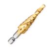 FonFou 4–12 mm HSS Titanium-Coated Metal Step Drill Bit, Hex Shank view 1