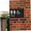 Black ABS Braille Toilet Sign with Adhesive view 4