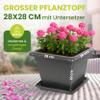 Centi 3-Piece Plant Oasis Set: 28 × 28 cm Planter (16 L) with Saucer, Anthracite view 3