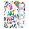 Junaversum 6 Invitation Cards for a 9th Birthday Art Party view 1