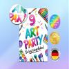 Junaversum 6 Invitation Cards for a 9th Birthday Art Party view 2