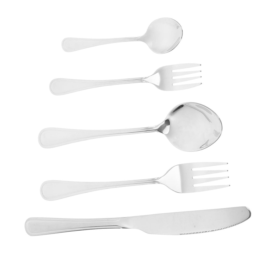 VILLFUL Stainless Steel Flatware Set, Silver, 5-Piece