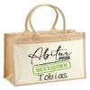 LIEBTASTISCH Personalized Jute Tote Bag – Graduation 2026, with Name, Size L (42 x 33 x 19 cm) view 1