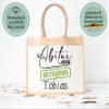 LIEBTASTISCH Personalized Jute Tote Bag – Graduation 2026, with Name, Size L (42 x 33 x 19 cm) view 3