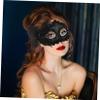 VANZACK Women's Masquerade Ball Mask, Black Plastic Venetian Lace Mask view 4