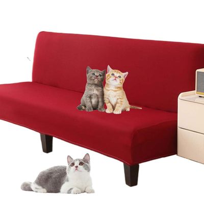 AHYBE Armless Futon Stretch Sofa Cover for 2/3/4-Seat Sofas, Fits Most Standard Sofas (J, 120–150 cm)