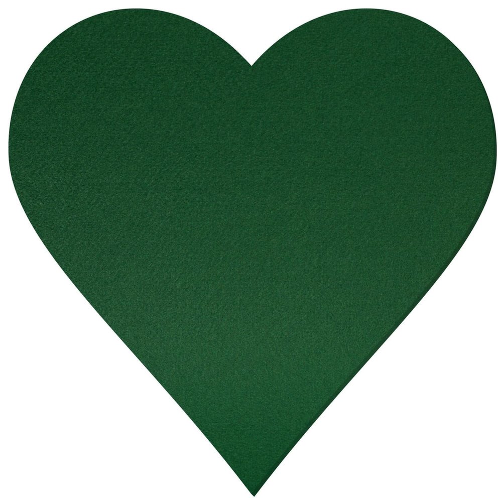 Btic GmbH Dark Green Felt Heart, 3–60 cm Height x Width, for Crafts and Decorating