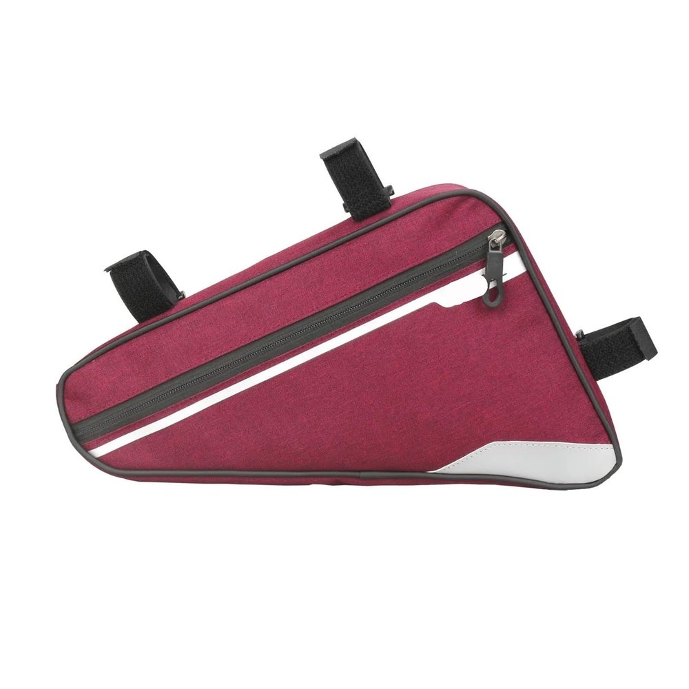 PPQIRU Bicycle Frame Bag, Large-Capacity Triangle Storage Bag, Waterproof, Red