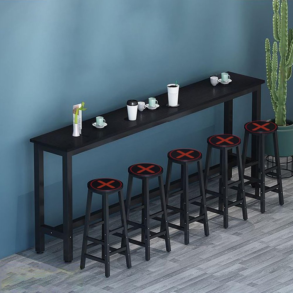 Tall Bistro Bar Table for Kitchen, Black