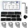 Zuorery 710-Piece M3 Black Zinc-Plated Hex Socket Screw Set, M3 x 6/8/10/12/16/20/25/30 mm, Alloy Steel Grade 10.9, Nuts and Washers view 1