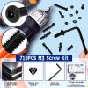 Zuorery 710-Piece M3 Black Zinc-Plated Hex Socket Screw Set, M3 x 6/8/10/12/16/20/25/30 mm, Alloy Steel Grade 10.9, Nuts and Washers view 2