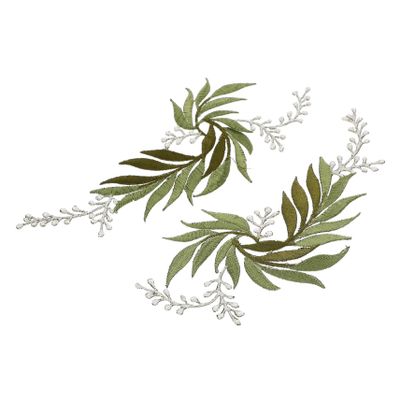 Embroidered Leaf Patches for Jackets, 2-Piece, Green