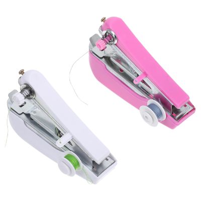 Uonlytech Portable Mini Sewing Machine for Beginners, Manual Sewing Machine for Garment Repairs, Easy to Use, 2-Pack, Random Color