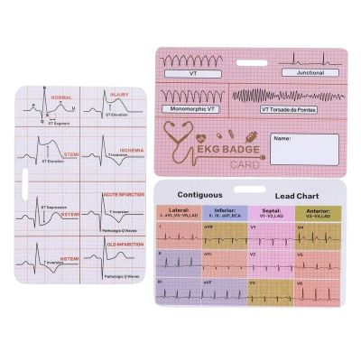 ECG Badge Card, 3-Piece Cardiology Accessory