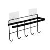 VALICLUD Towel Rack with 5 Hooks, Iron, Black, Holds up to 3 kg view 1
