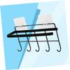 VALICLUD Towel Rack with 5 Hooks, Iron, Black, Holds up to 3 kg view 2