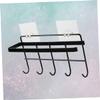 VALICLUD Towel Rack with 5 Hooks, Iron, Black, Holds up to 3 kg view 4