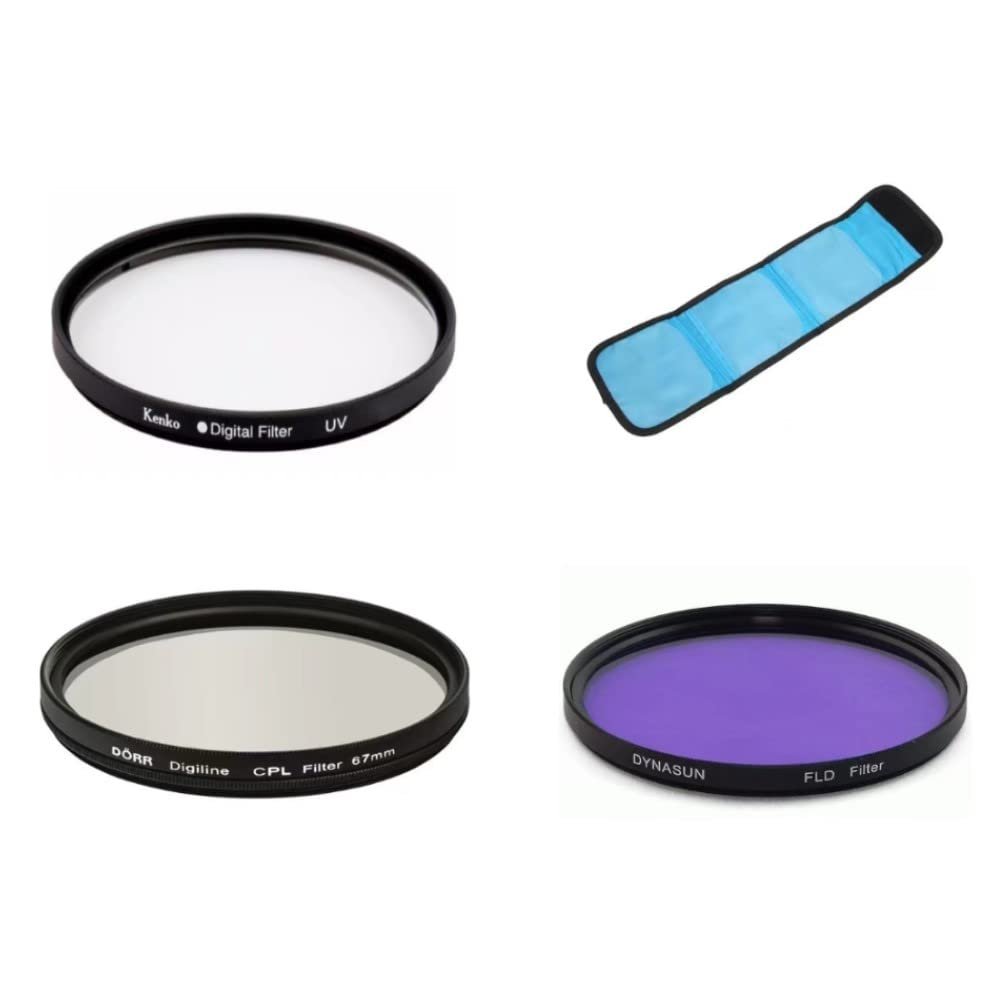 3-in-1 Camera Filter Set with Case: UV, CPL, FLD Filters for Nikon NIKKOR Z 24-70 mm f/4 S Lens and Nikon Z6 III, Z6 II, Z6 Cameras