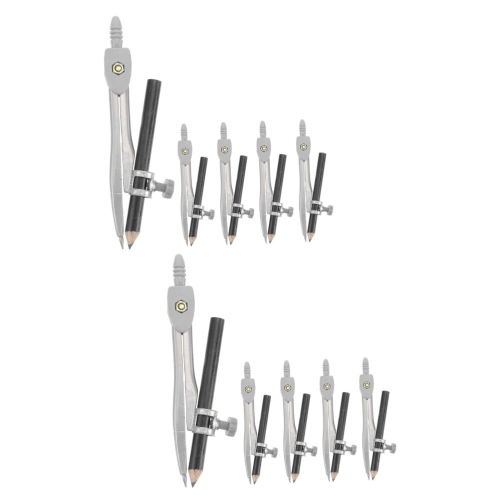 SHINEOFI 2 Sets of Drawing Compasses, 10 Pieces