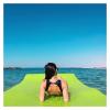 HEIDOUOZ Swim Mat, Floating Water Mat for Relaxing and Recreation, Beach, Lake and Pool (Green, 4 m x 1.5 m x 2.2 cm) view 2